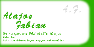 alajos fabian business card